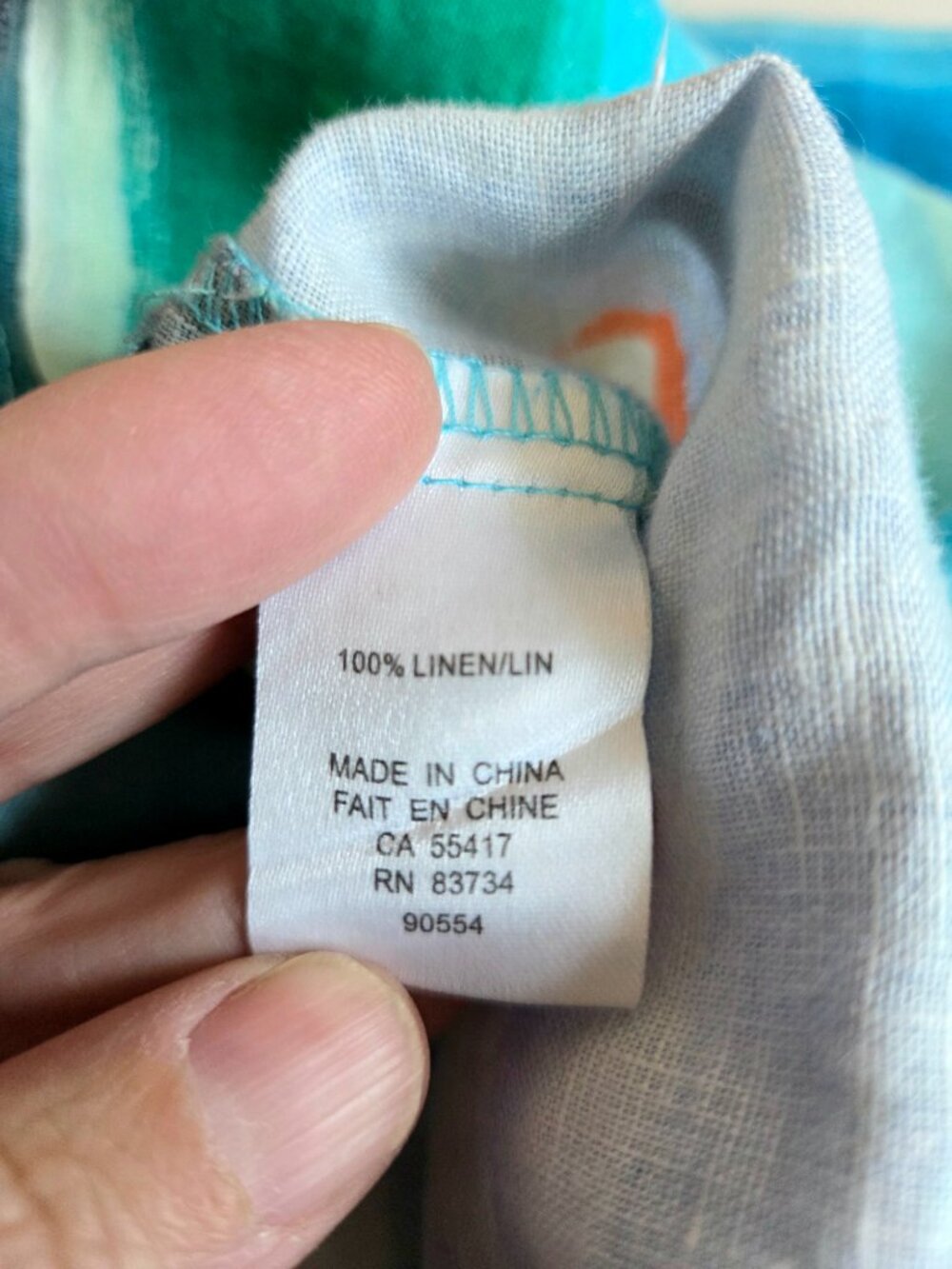 100% Linen Sleeveless Summer Dress Artistic Print - Picture 5 of 6